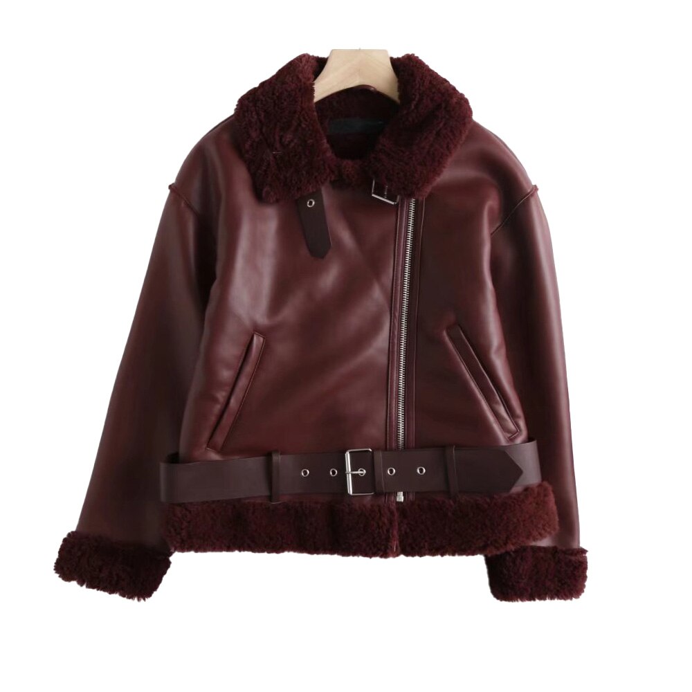 New Faux Leather Double Sided Coat