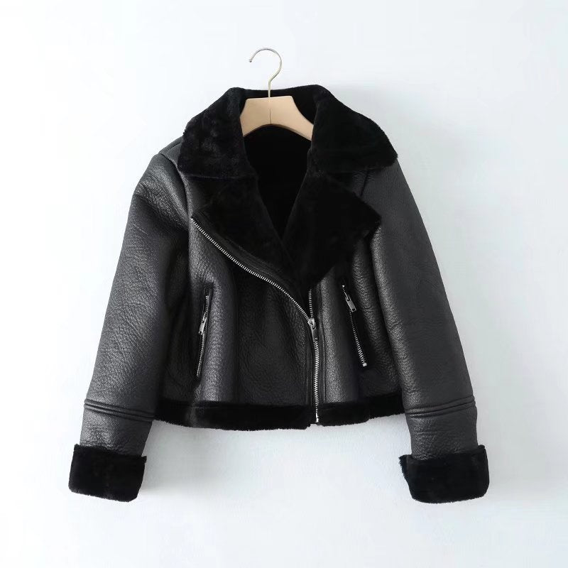 New Faux Leather Double Sided Coat