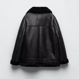 New Faux Leather Double Sided Coat