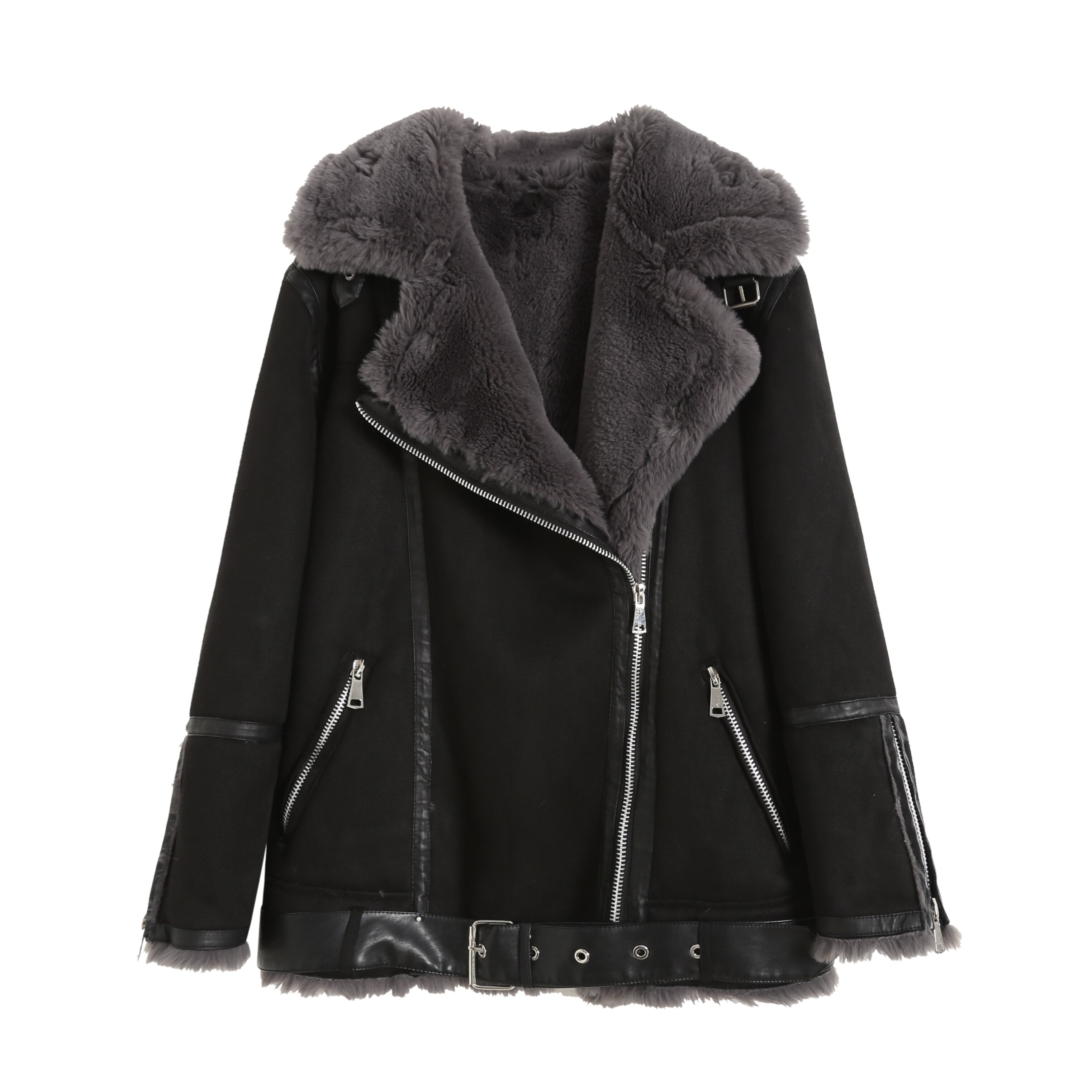 New Faux Leather Double Sided Coat