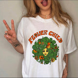 Women Clothing Print Female Top Short Sleeve Tee