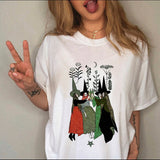 Women Clothing Print Female Top Short Sleeve Tee