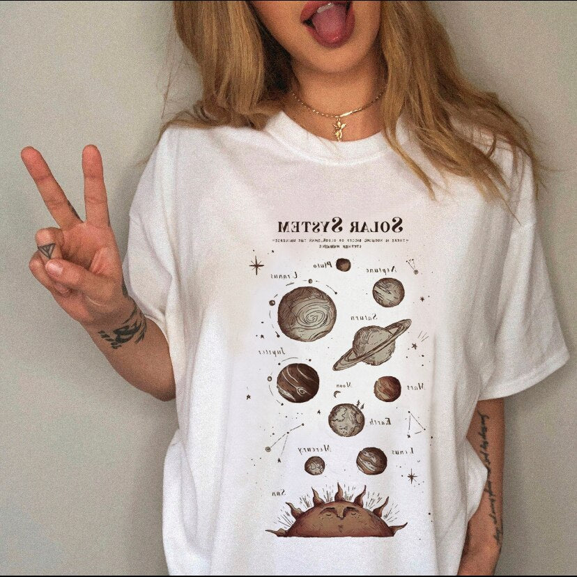 Women Clothing Print Female Top Short Sleeve Tee