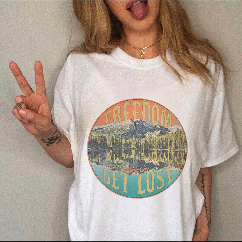 Women Clothing Print Female Top Short Sleeve Tee