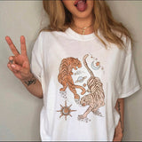 Women Clothing Print Female Top Short Sleeve Tee