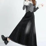 Y2k Harajuku A-Line Vintage Denim Long Skirt Bottom