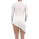 Women Faxu Feather Long Sleeve Dress