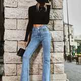Stretch High Skinny Bell Double Trouser