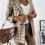 Office Lady Jacket Double Breasted Outwear 2025 Casual Pocket Female Coat