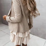 Office Lady Jacket Double Breasted Outwear 2025 Casual Pocket Female Coat