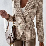 Office Lady Jacket Double Breasted Outwear 2025 Casual Pocket Female Coat