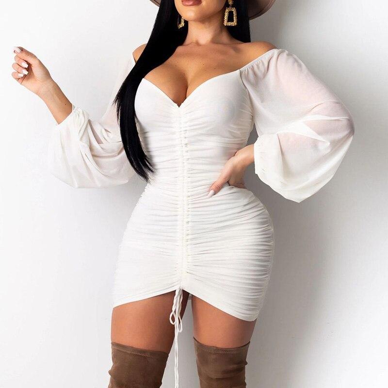 Lace Up Bodycon Dress Spring Party Dresses