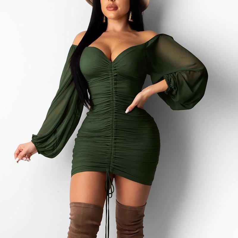 Lace Up Bodycon Dress Spring Party Dresses