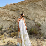 Loose Waist Streetwear Fashion Floor Length Boho Dress