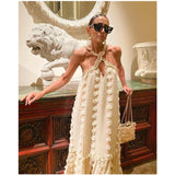 Loose Waist Streetwear Fashion Floor Length Boho Dress