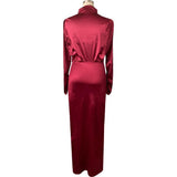 Women Splits Long Sleeve Maxi Dress