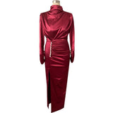 Women Splits Long Sleeve Maxi Dress