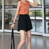 Women 2025 Summer Fashion NEW Casual Clothes Solid color egan Hip hop punk Pocket harajuku Vintage Short