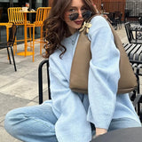 Women Solid Knitting Loose O-neck Long Sleeve Soft Elegant Basic Autumn Warm Sweater