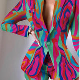Colorful Long Sleeve Blazer