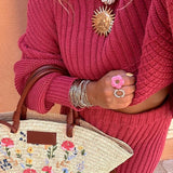 Women Solid Round Neck Knitted Shorts Suit Elegant Long Lantern Sleeve Sweater