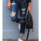 Women Ripped Hollow Out Bleached Y2k Trouser