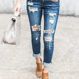 Women Ripped Hollow Out Bleached Y2k Trouser