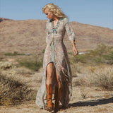 Women Summer Chiffon Boho Long Maxi Dress