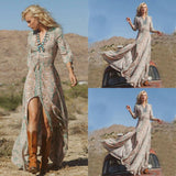 Women Summer Chiffon Boho Long Maxi Dress