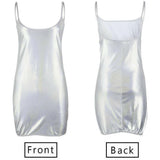 Women Summer Sequin Glitter Strap Mini Dress Sexy Ladies V Neck Bodycon Beach Backless Short Mini Sundress