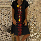 Women Summer Short Sleeve Cotton Linen Long Maxi Dress Fashion Ladies Casual Loose Beach Kaftan Dresses Sundress