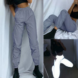Women Sweatpant Reflective Hight Waist Bottom