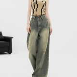 Vintage Korean High-Waist Grunge Streetwear Jeans