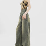 Vintage Korean High-Waist Grunge Streetwear Jeans