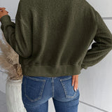 Women Winter Sherpa Lapel Collar Zipper Blouses Tops Casual Shirt Female Clothes Outwear Fashion Coat