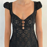 Lace Trim Mini Dress Spaghetti Strap Backless Short Bodycon Lace Dress