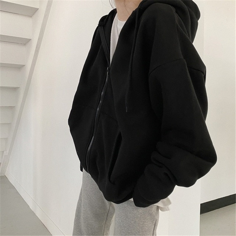Zip Up Streetwear Letter Printed Hoodies