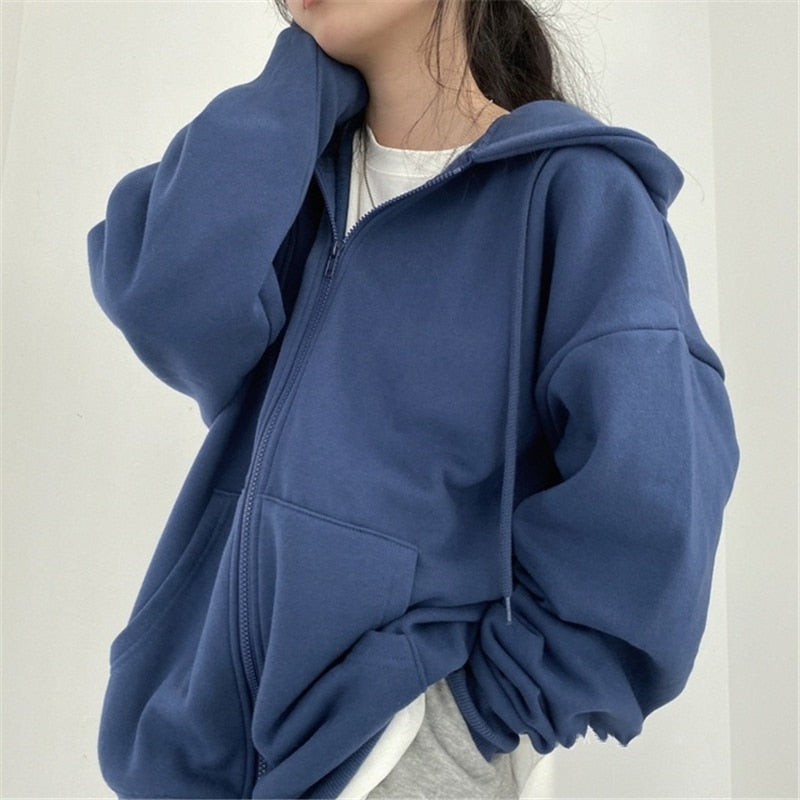 Zip Up Streetwear Letter Printed Hoodies