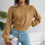 Sleeve Knitted Plus Size Autumn Winter Women's 2025 Fashion Sweater
