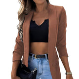 Long Sleeve Flap Pockets Blazer