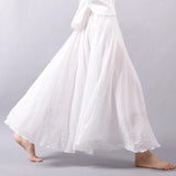 Linen Maxi Casual Elastic Waist Skirt