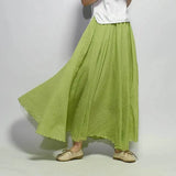 Linen Maxi Casual Elastic Waist Skirt
