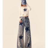 Women's American Vintage Embroidery High Street Straight Leg Jeans