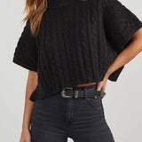 Women's Loose Short-sleeved Turtleneck Knit Summer Autumn Lady Sweater