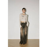 Retro Streetwear High Waist Wide Leg Denim Pants