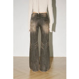 Retro Streetwear High Waist Wide Leg Denim Pants