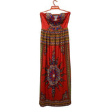 Women's V Neck Printing Maxi Dress Sleeveless Floor-length Wrapped Chest Casual Dress Beach Holiday Dress