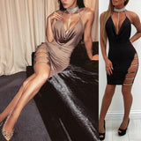 Women's Sleeveless Bandage Bodycon Dress Ladies Summer Sexy Evening Party Clubwear Slim Short Mini Dress