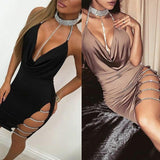 Women's Sleeveless Bandage Bodycon Dress Ladies Summer Sexy Evening Party Clubwear Slim Short Mini Dress