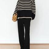 Striped Turtleneck Niche Loose Design Knitwear Sweater